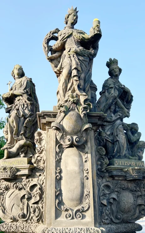 Charles Bridge, Statues of Saints Barbara, Margaret and Elizabeth